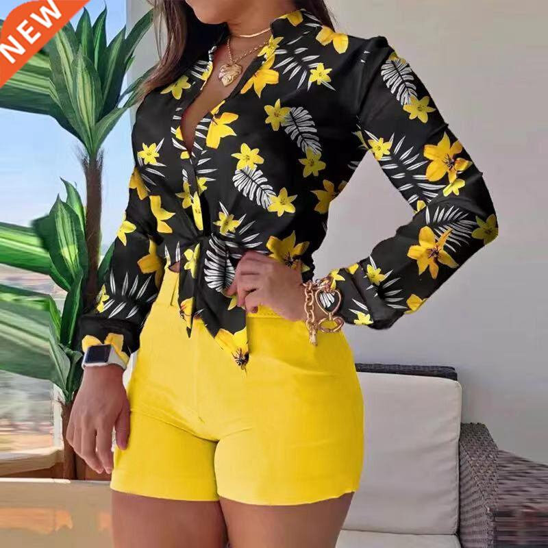 Shorts Sets Women's Summer Suit High Waist Shorts Lo