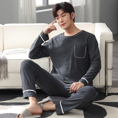 New 2021 Spring Men Pajamas long Sleeve Male Pajama Set Men