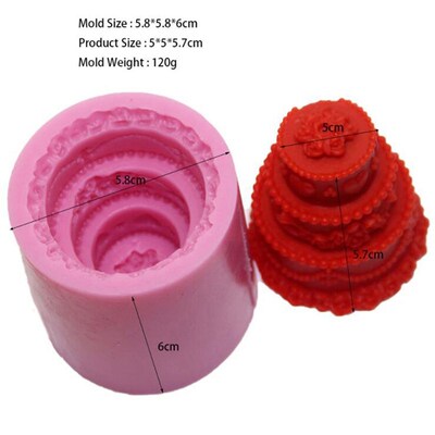 1 PC 3 Layer Cake Shape Silicone Soap Mold is suitable for m