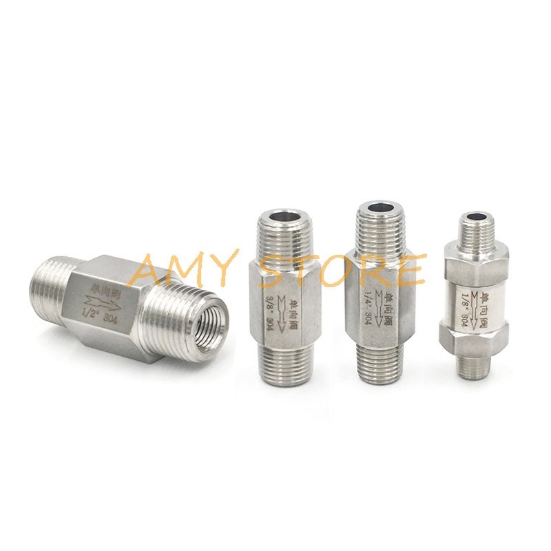 1Pc Male Male BSP Threaded SS304 Stainless Steel Check Valv