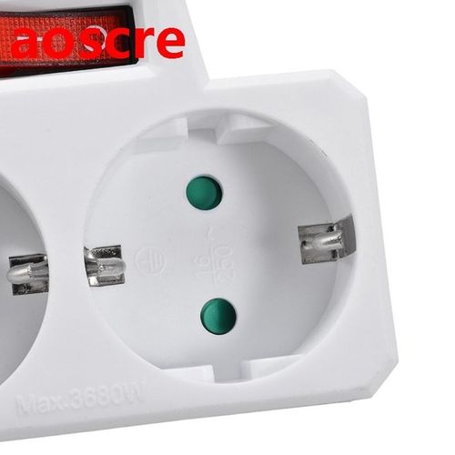 250V16A EU Standard Plug Double Socket Conversion Socket wit