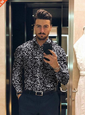 Men's shirt for men clothing social male Blouse Hawa