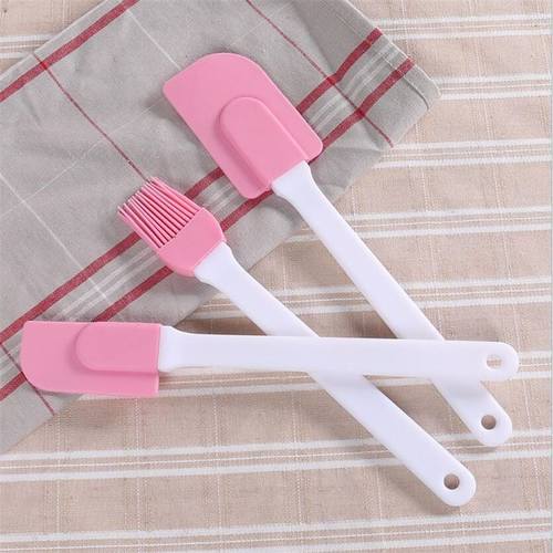 3PCS Kitchen Silicone Cream Butter Spatula Brush Set Cake Br