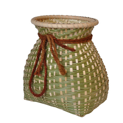 Bamboo Basket Seagrass Vase French Bucket Weaving Flower