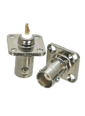 1Pcs Connector BNC Female jack 4-holes Flange Solder Panel M