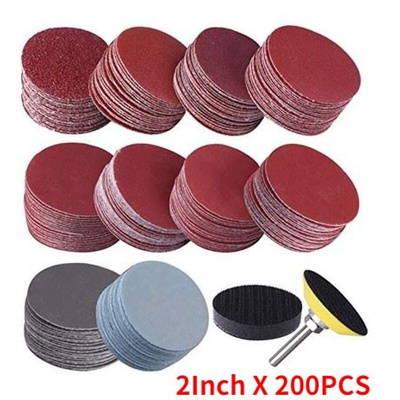 200pcs 50mm Sandpaper Assortment 80-2000 Grits Sanding Disc