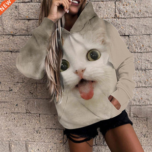 Women's 3D Printed Long sleeve oversized autumn hoodies