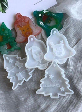 Christmas Tree Bell Elk Pendant Casting Silicone Mould Cryst