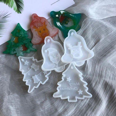 Christmas Tree Bell Elk Pendant Casting Silicone Mould Cryst