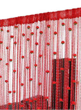 Door String Curtain Rose Flower Window Thread Curtain Hangin