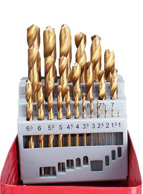 13/19/25 Pcs M2 HSS 6542 Twist Drill Bit Set 1-6.5/1-10/1-13