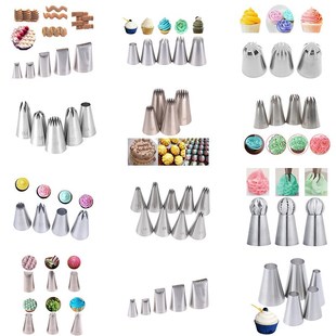 New 3/4/5/6/9 Rose Icing Piping Nozzles Stainless Steel Flow