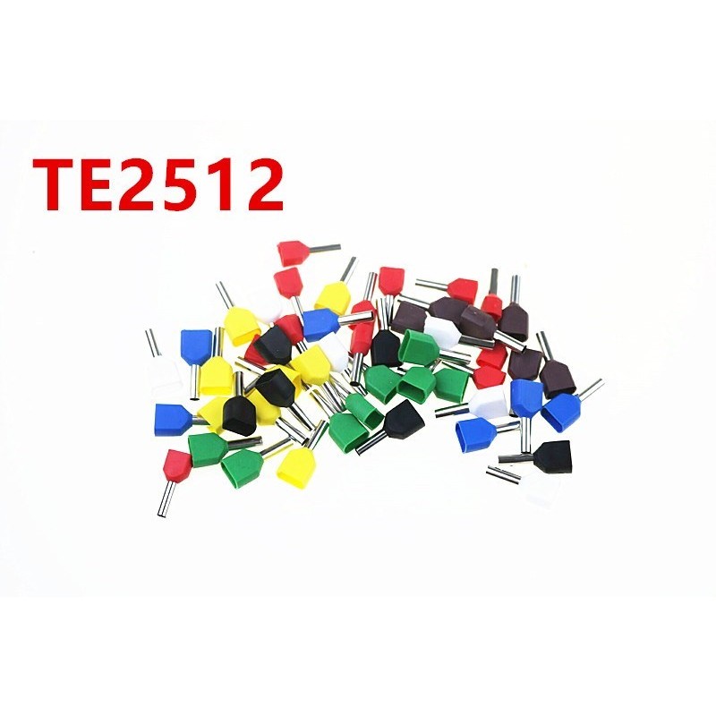100PCS TE2512 cold pressed end double line tube shaped pre i