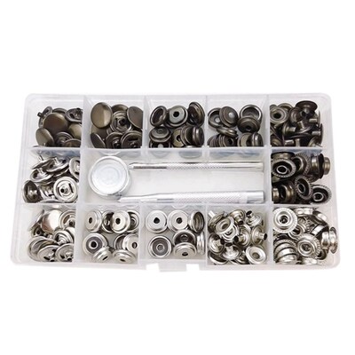50 Sets 15Mm Leather Snap Fasteners Kit Press Stud Metal
