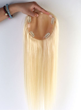 5X6 6X7递针女士发块 613 silk base blonde human hair toupee