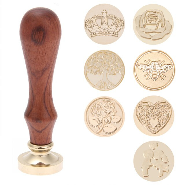 1PC Gold-plated Brass Head For Sealing Wax Stamp Retro DIY E