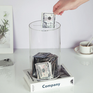 Transparent Money Boxes For Coin Banknote Storage Acrylic