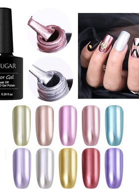 UR SUGAR 7.5ml Metallic Mirror Gel Nail Polish Rose Gold Si