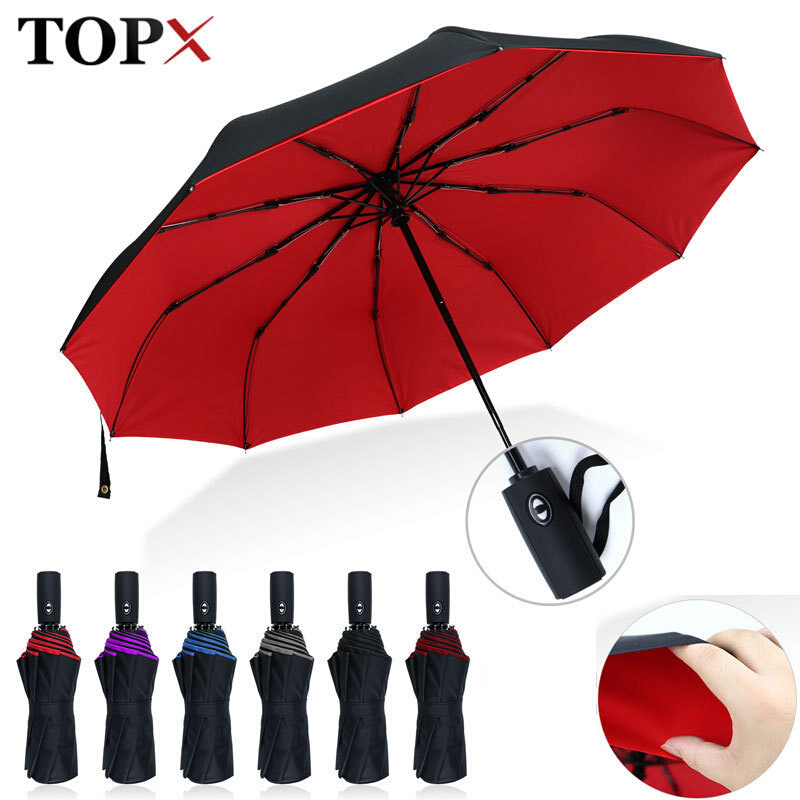 Double Umbrella Cloth 10 Ribs Umbrella Men Fully Automatic跨