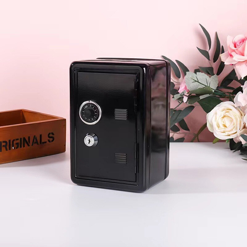 Children's money jar box storage metal with lock儿童存钱罐跨