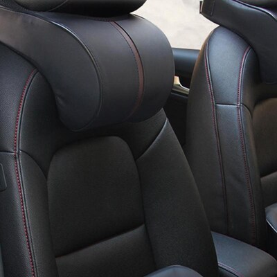 Leather Car Auto Seat Supports Back Cushion And Headrest Nec