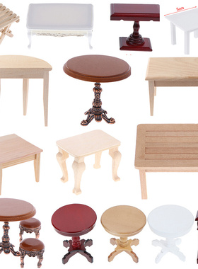 Dollhouse Furniture Miniature Wood Plastic Teatable Coffee