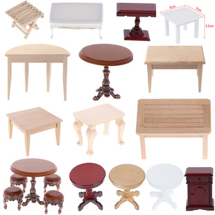 Dollhouse Furniture Miniature Wood Plastic Teatable Coffee