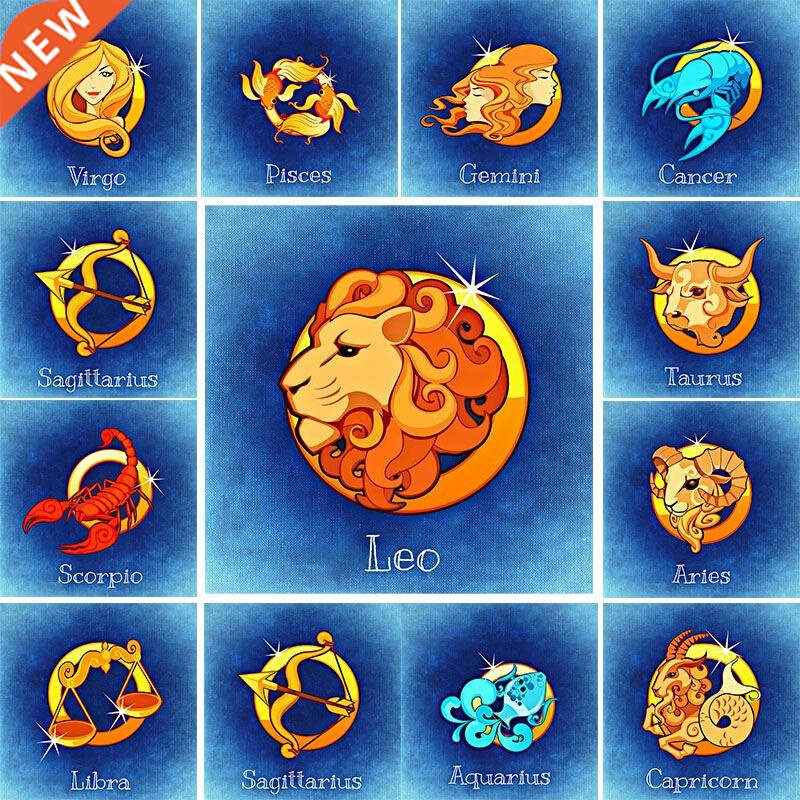 Zodiac Sign 5D Diamond Painting Twelve Constellations  D