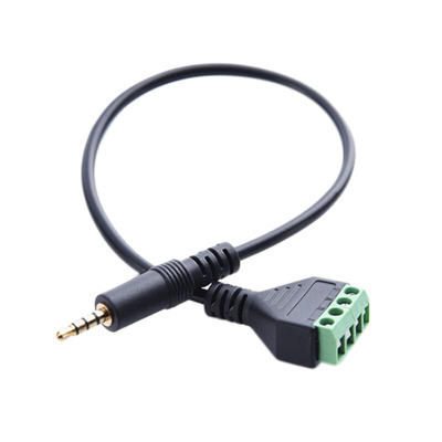 3.5mm Screw Terminal apter Speaker Cable 4-Core Stereo TRR