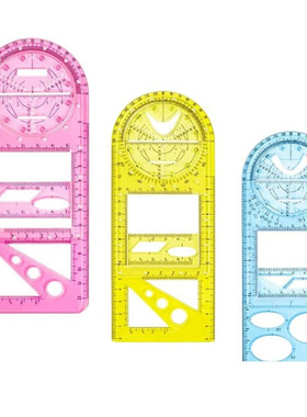 3Pcs Multifunctional Geometric Ruler Drawing Template Measur