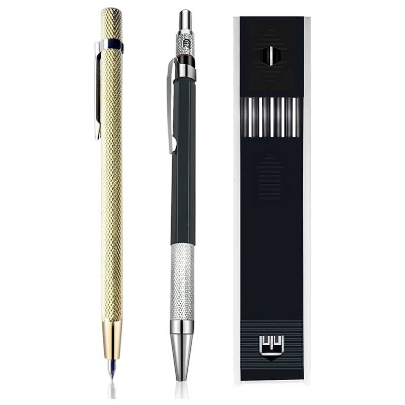 Carpenter Pencils with 12Pcs Replaceable Marker Refills and