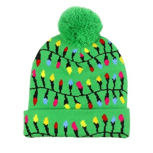 LED Christmas Hat Sweater Knitted Beanie Christmas Light Up