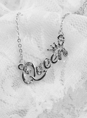 Jewelry Queen Rhinestone Short Clavicle Chain Necklace