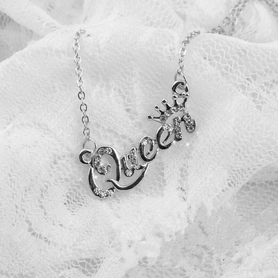 Jewelry Queen Rhinestone Short Clavicle Chain Necklace