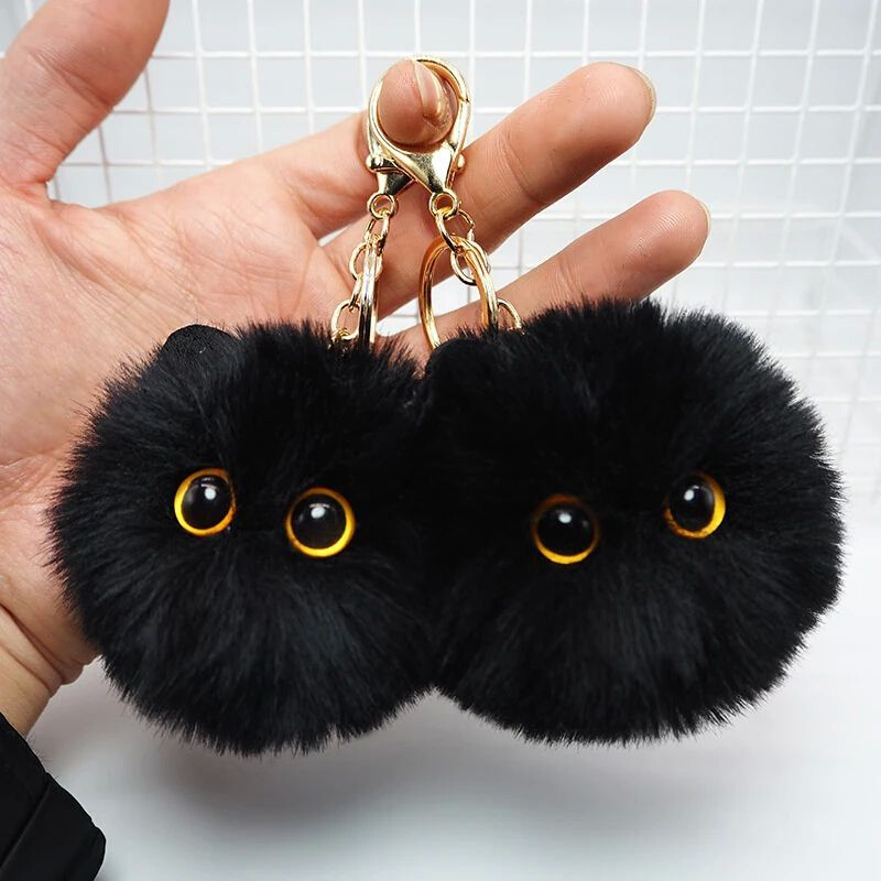 Cute Plush Cat Keychain Cartoon Doll Toy Pendant Keyring For