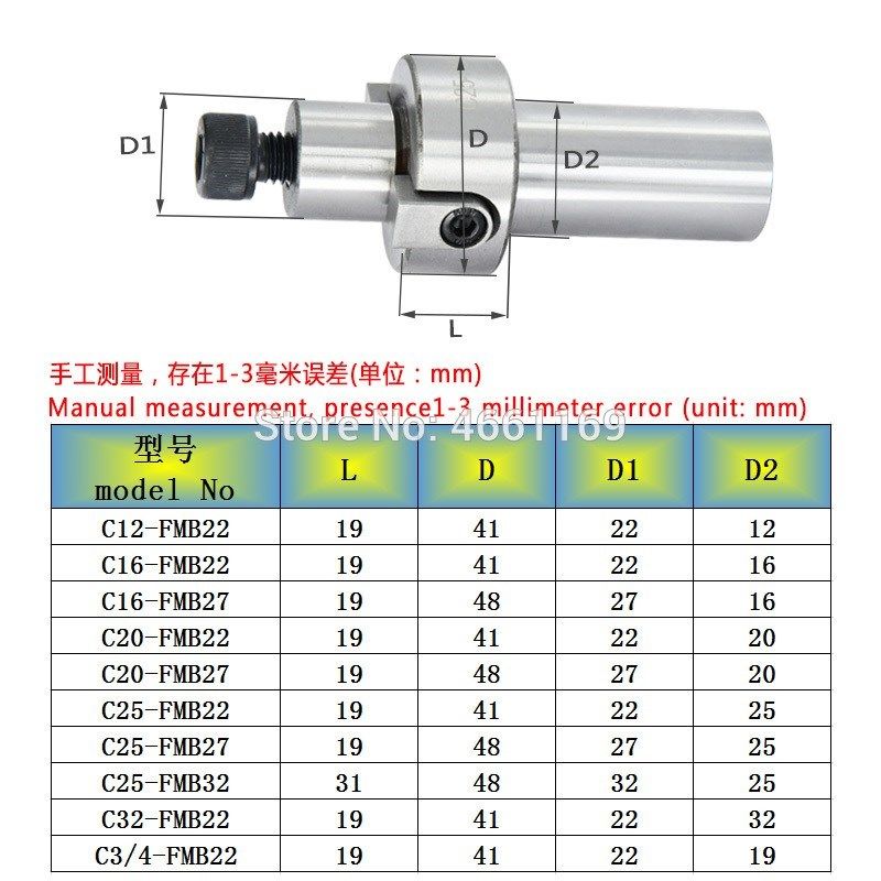 1pcs C12 C16 C20 C25 C32 C3 / 4 FMB22 FMB27 FMB32 tool holde