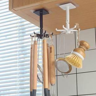 Rotatable 6-claw Wall Hook Kitchen Bathroom Towel Storage Ha