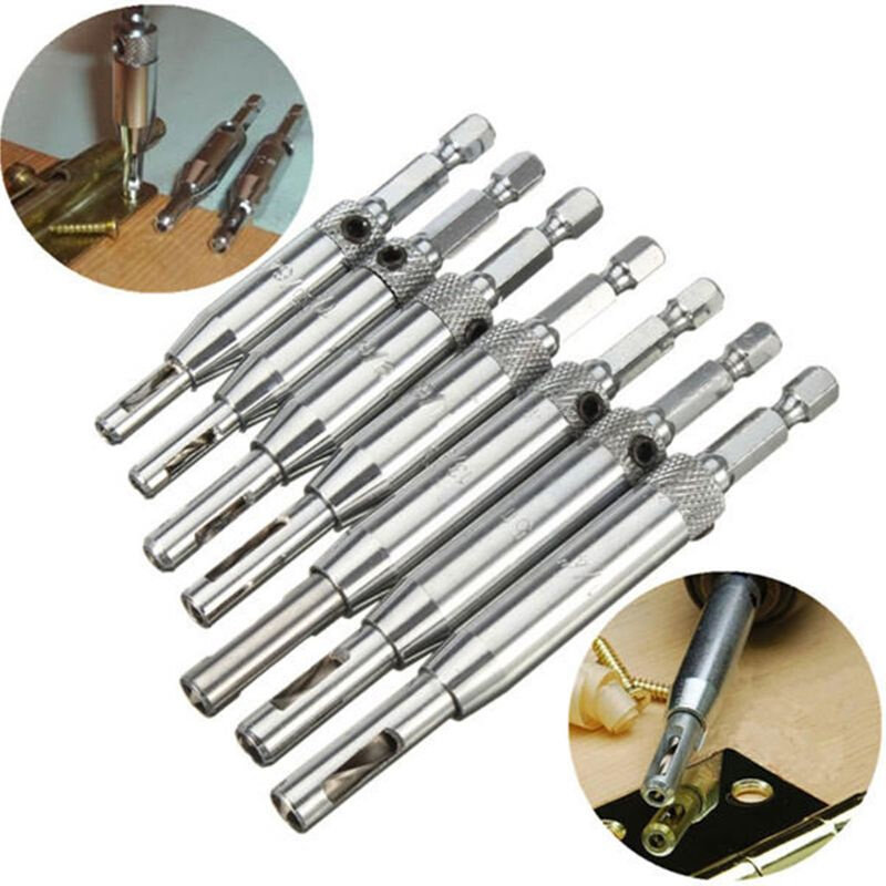 4Pcs Center Drill Bit Doors Self Centering Hinge Tapper Core