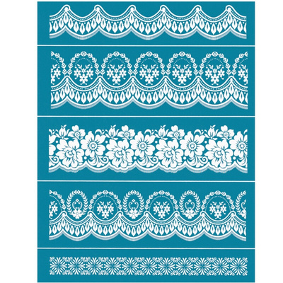 Flowers Self-Adhesive Silk Screen Printing Stencil Mesh