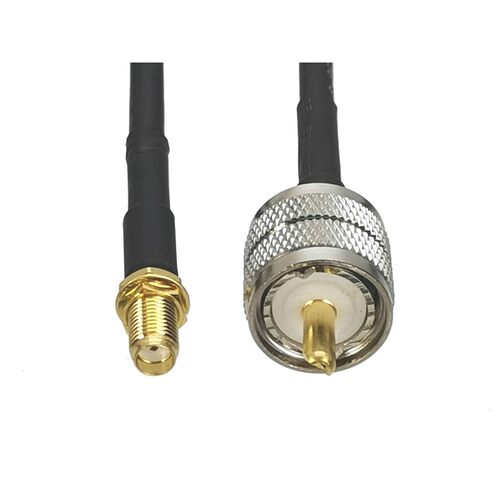 RG58 UHF PL259 Male Plug to SMA Female Jack Bulkhead RF Coax