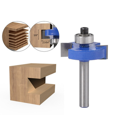 1Pcs 6.35mm Shank Bearing T-Sloting Router Bit Bit Wood Slot