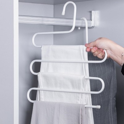 Pants Hanger Multi-Layer S-Style Jeans Trouser Organizer Clo
