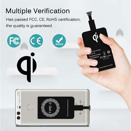 Support Micro USB Type C Qi Wireless Charger Adapter Inducti