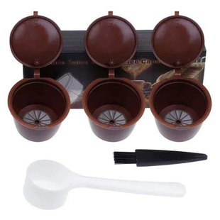 3PCS Reusable Nespresso Coffee Capsules Cup With Spoon Brush