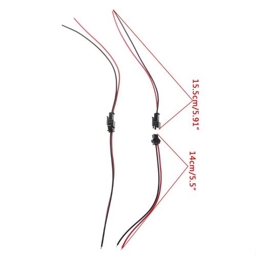 1 Sets 10 Pairs JST SM 2Pins Jack Plug Male to Female Wire C