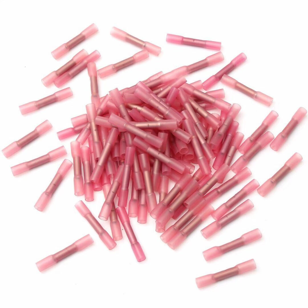 100pcs Red Waterproof Heat Shrink Butt Wire Connectors Crimp