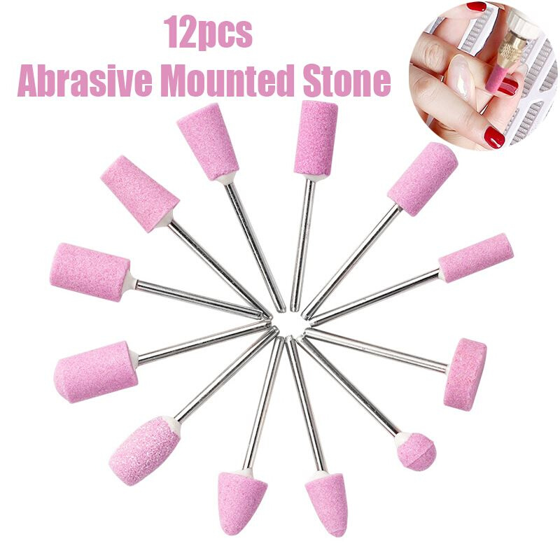 2.35mm Round Shank Diameter 12pcs/Set Abrasive Mounted Stone