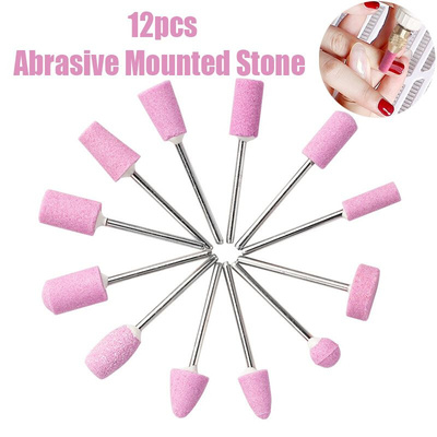 2.35mm Round Shank Diameter 12pcs/Set Abrasive Mounted Stone