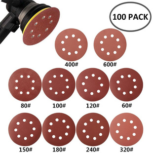 100pcs 125mm Round Shape Abrasive Discs Hook Loop Sanding Pa