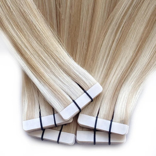 bone straight Tape hair extension 27/613 balayage color